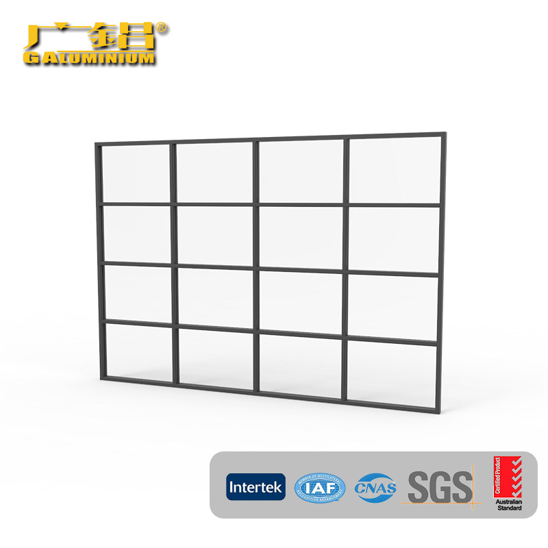 Gray Aluminum Slim Frame Partition Design သည် Office အတွက်ဖြစ်သည်။